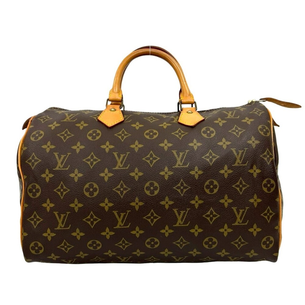 LOUIS VUITTON Brown Monogram Leather Speedy 35 Boston Bag - Picture 3 of 10